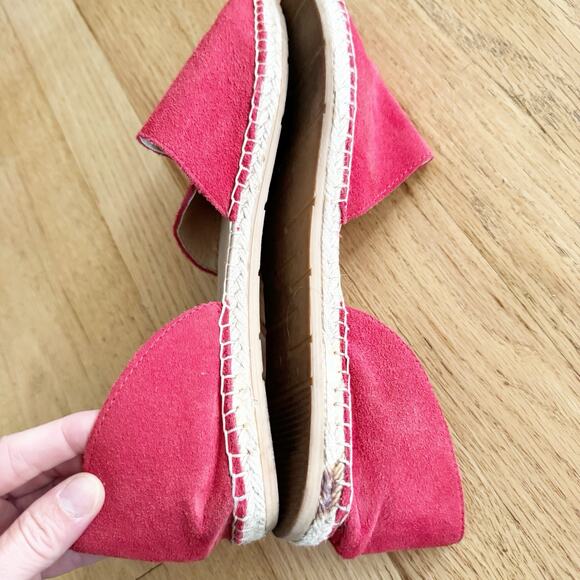 Macarena Womens Red Espadrilles Flats Suede Leather Shoes Sz 9/40 Made in Spain - Picture 8 of 9